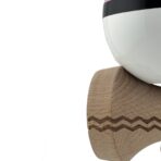Kendama X Originala, Profesionala, Embo, din Lemn, Gravata, 18 cm, Super Sticky, Roz/Negru/Alb - imagine 6