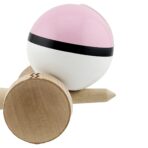 Kendama X Originala, Profesionala, Embo, din Lemn, Gravata, 18 cm, Super Sticky, Roz/Negru/Alb - imagine 7