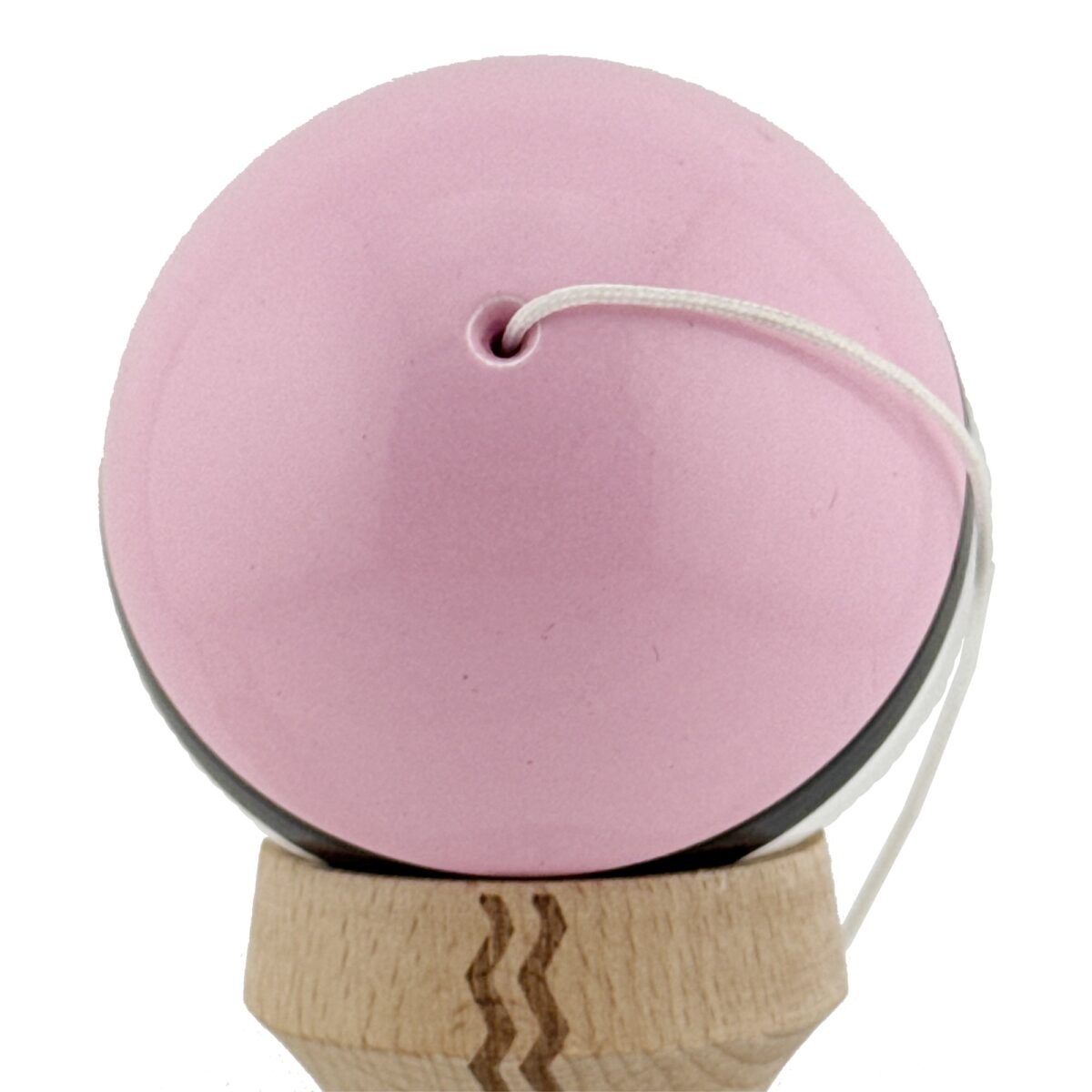 Kendama X Originala, Profesionala, Embo, din Lemn, Gravata, 18 cm, Super Sticky, Roz/Negru/Alb - imagine 8