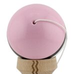 Kendama X Originala, Profesionala, Embo, din Lemn, Gravata, 18 cm, Super Sticky, Roz/Negru/Alb - imagine 8