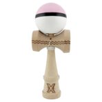 Kendama X Originala, Profesionala, Embo, din Lemn, Gravata, 18 cm, Super Sticky, Roz/Negru/Alb