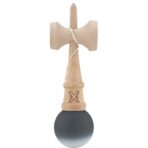Kendama X Originala, Profesionala, Embo, din Lemn, Rubber Grip, 18 cm, Alb/Negru - imagine 3