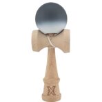 Kendama X Originala, Profesionala, Embo, din Lemn, Rubber Grip, 18 cm, Alb/Negru