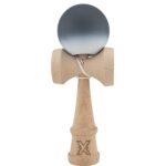 Kendama X Originala, Profesionala, Embo, din Lemn, Rubber Grip, 18 cm, Alb/Negru