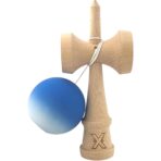 Kendama X Originala, Profesionala, Embo, din Lemn, Rubber Grip, 18 cm, Albastru/Alb - imagine 4