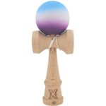 Kendama X Originala, Profesionala, Embo, din Lemn, Rubber Grip, 18 cm, Albastru/Alb/VioletÂ 
