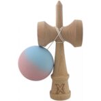 Kendama X Originala, Profesionala, Embo, din Lemn, Rubber Grip, 18 cm, Albastru/Lila - imagine 4