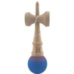 Kendama X Originala, Profesionala, Embo, din Lemn, Rubber Grip, 18 cm, Albastru/Mov - imagine 3