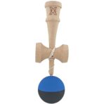 Kendama X Originala, Profesionala, Embo, din Lemn, Rubber Grip, 18 cm, Albastru/Negru - imagine 2