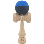 Kendama X Originala, Profesionala, Embo, din Lemn, Rubber Grip, 18 cm, Albastru/Negru