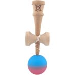 Kendama X Originala, Profesionala, Embo, din Lemn, Rubber Grip, 18 cm, Albastru/Roz - imagine 3