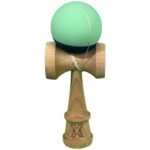 Kendama X Originala, Profesionala, Embo, din Lemn, Rubber Grip, 18 cm, Verde deschis/Albastru