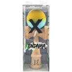 Kendama X Originala, Profesionala, Embo, din Lemn, Rubber Grip, 18 cm, Galben/Albastru - imagine 5