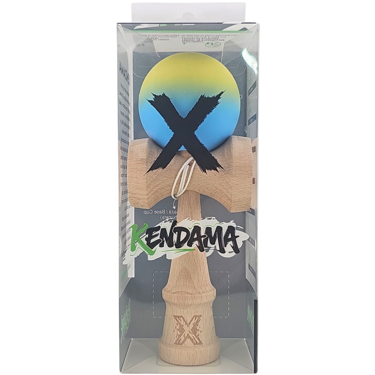Kendama X Originala, Profesionala, Embo, 18 cm, Profesionala, +9 Ani, din Lemn, Gradient Galben/Albastru - imagine 5