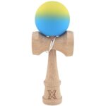 Kendama X Originala, Profesionala, Embo, 18 cm, Profesionala, +9 Ani, din Lemn, Gradient Galben/Albastru