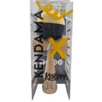 Kendama X Originala, Profesionala, Embo, din Lemn, Rubber Grip, 18 cm, Galben/Negru - imagine 5
