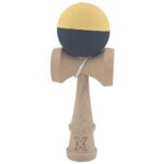 Kendama X Originala, Profesionala, Embo, din Lemn, Rubber Grip, 18 cm, Galben/Negru