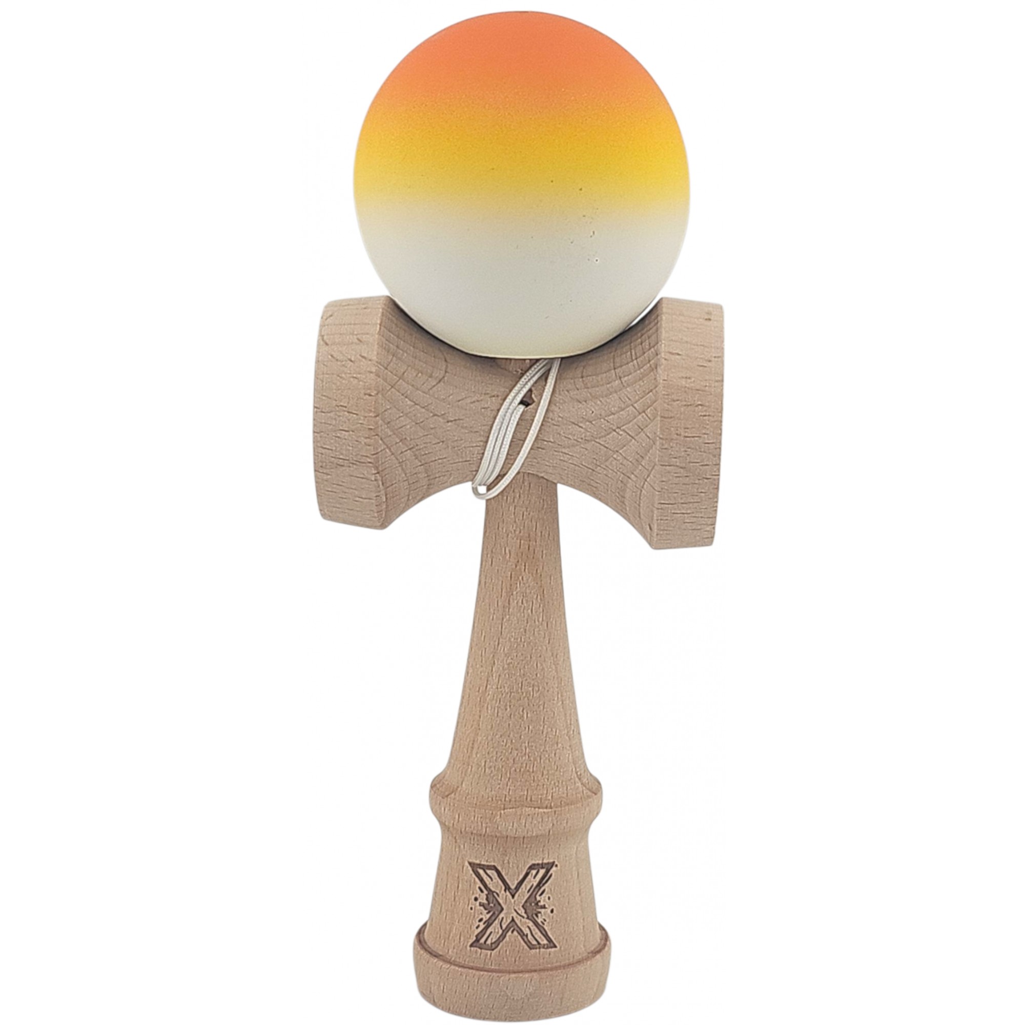 kendama-x-originala-profesionala-flippy-din-lemn-rubber-grip-18-cm-gradient-rosu-galben-alb-main-68efb462e3d99 Kendama X Originala, Profesionala, Embo, din Lemn, Rubber Grip, 18 cm, Gradient Portocaliu/Galben/Alb - imagine 1