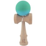 Kendama X Originala, Profesionala, Embo, din Lemn, Rubber Grip, 18 cm, Gradient Turcoaz/Alb