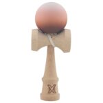 Kendama X Originala, Profesionala, Embo, din Lemn, Rubber Grip, 18 cm, Maro/Bej/Roz