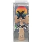 Kendama X Originala, Profesionala, Embo, din Lemn, Rubber Grip, 18 cm,Rosu/Galben/Albastru - imagine 5