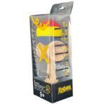 Kendama X Originala, Profesionala, Embo, din Lemn, Rubber Grip, 18 cm, Rosu/Galben/Albastru - imagine 4