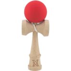 Kendama X Originala, Profesionala, Embo, din lemn, Rubber Grip, 18 cm, Rosu