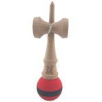 Kendama X Originala, Profesionala, Embo, din Lemn, Rubber Grip, 18 cm, Rosu/Negru - imagine 3