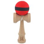 Kendama X Originala, Profesionala, Embo, din Lemn, Rubber Grip, 18 cm, Rosu/Negru