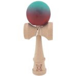 Kendama X Originala, Profesionala, Embo, din Lemn, Rubber Grip, 18 cm, Rosu/Verde