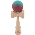 Kendama X Originala, Profesionala, Embo, din Lemn, Rubber Grip, 18 cm, Rosu/Verde