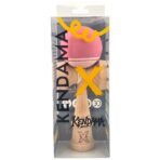 Kendama X Originala, Profesionala, Embo, din Lemn, Rubber Grip, 18 cm, Roz/Alb - imagine 4