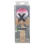 Kendama X Originala, Profesionala, Embo, din Lemn, Rubber Grip, 18 cm, Roz/Alb/Gri - imagine 4