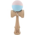 Kendama X Originala, Profesionala,  Embo, din lemn, Rubber Grip, 18 cm, Roz/Albastru