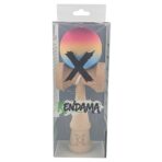Kendama X Originala, Profesionala, Embo, din Lemn, Rubber Grip, 18 cm, Roz/Galben/Albastru - imagine 4