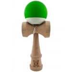 Kendama X Originala, Profesionala, Embo, din Lemn, Rubber Grip, 18 cm, Verde/Alb