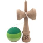 Kendama X Originala, Profesionala, Embo, din Lemn, Rubber Grip, 18 cm, Verde in 3 Culori - imagine 2