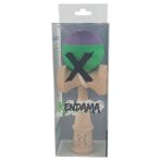 Kendama X Originala, Profesionala, Embo, din Lemn, Rubber Grip, 18 cm, Verde/Mov - imagine 4