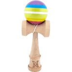 Kendama X Originala, Profesionala, Embo, din Lemn, Super Sticky, 18 cm, Multicolor