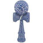 Kendama X Originala, Profesionala, Embo, Kendama Cracked, din Lemn â€“ 18 cm, Albastru/alb