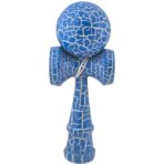 Kendama X Originala, Profesionala, Embo, Kendama Cracked, din Lemn â€“ 18 cm, Crack Albastru/Alb
