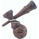 Kendama X Originala, Profesionala, Embo, Kendama Cracked, din Lemn – 18 cm, Crack Negru/Portocaliu - imagine 3