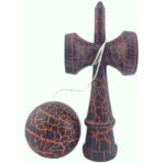 Kendama X Originala, Profesionala, Embo, Kendama Cracked, din Lemn – 18 cm, Crack Negru/Portocaliu - imagine 4