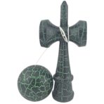 Kendama X Originala, Profesionala, Embo, Kendama Cracked, din Lemn â€“ 18 cm, Crack Negru/Verde - imagine 2