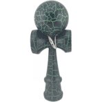 Kendama X Originala, Profesionala, Embo, Kendama Cracked, din Lemn â€“ 18 cm, Crack Negru/Verde