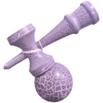 Kendama X Originala, Profesionala, Embo, Kendama Cracked, din Lemn â€“ 18 cm, Lila/Alb - imagine 3