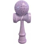 Kendama X Originala, Profesionala, Embo, Kendama Cracked, din Lemn â€“ 18 cm, Lila/Alb