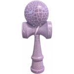 Kendama X Originala, Profesionala, Embo, Kendama Cracked, din Lemn â€“ 18 cm, Lila/Alb