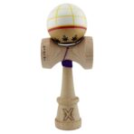 Kendama X Originala, Profesionala, Embo, Legendary Glob, Cupe Mari KING SIZE V3, Super Sticky, Gaura in Baza, Rulment Metalic, din lemn 18 cm, Ata 55 cm, Alb/Galben/Rosu - imagine 2
