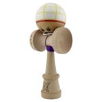 Kendama X Originala, Profesionala, Embo, Legendary Glob, Cupe Mari KING SIZE V3, Super Sticky, Gaura in Baza, Rulment Metalic, din lemn 18 cm, Ata 55 cm, Alb/Galben/Rosu - imagine 3